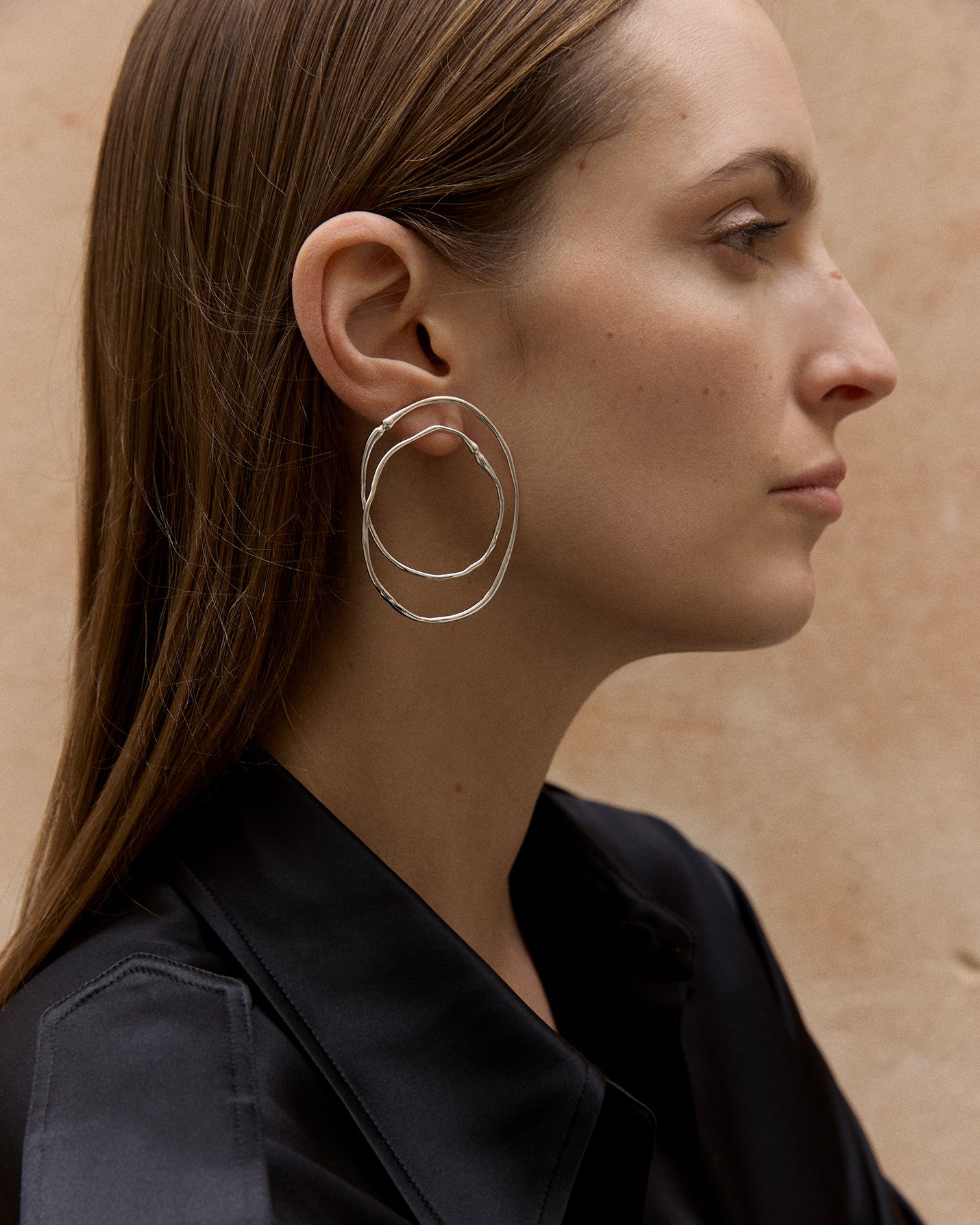 Hope Small Double Hoop Earrings – Mara Paris - Main Image