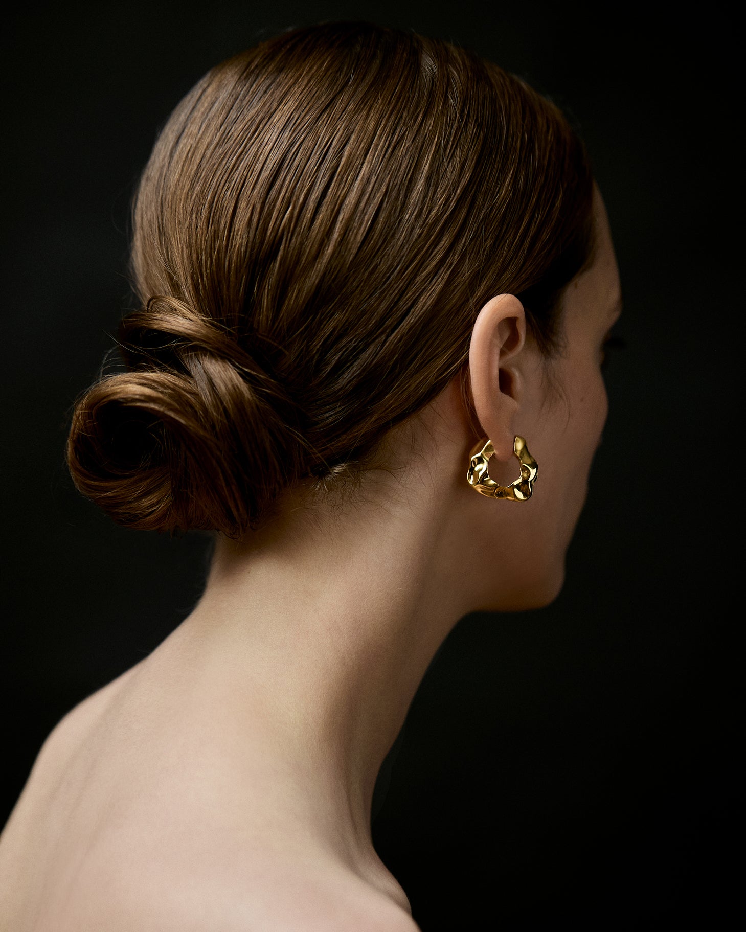 Lunar Large Hinged Earrings In Gold Vermeil