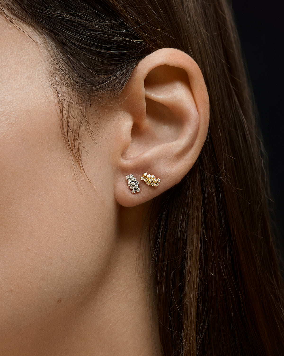 Lyra Studs in White Gold