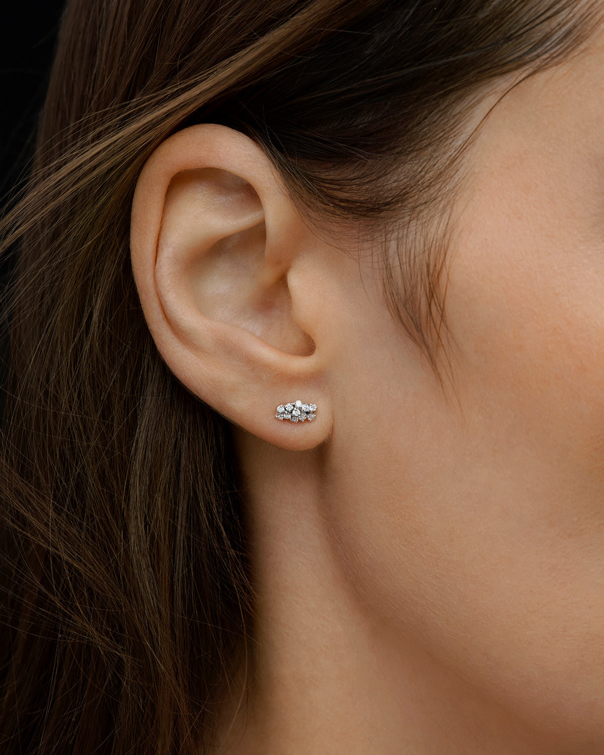 Lyra Studs in White Gold