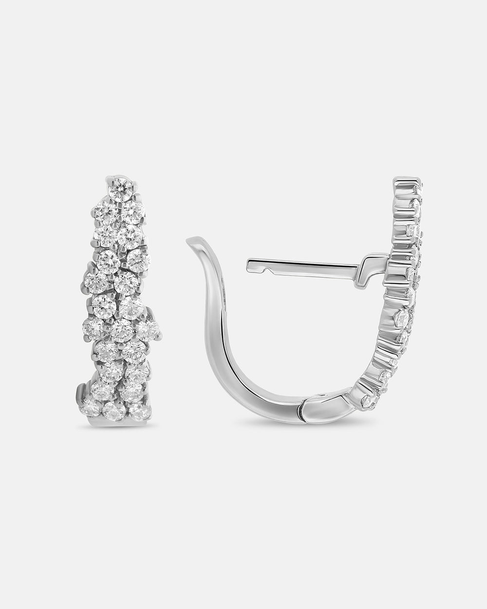 Quiet Intensity Extended Huggie Earrings in White Gold