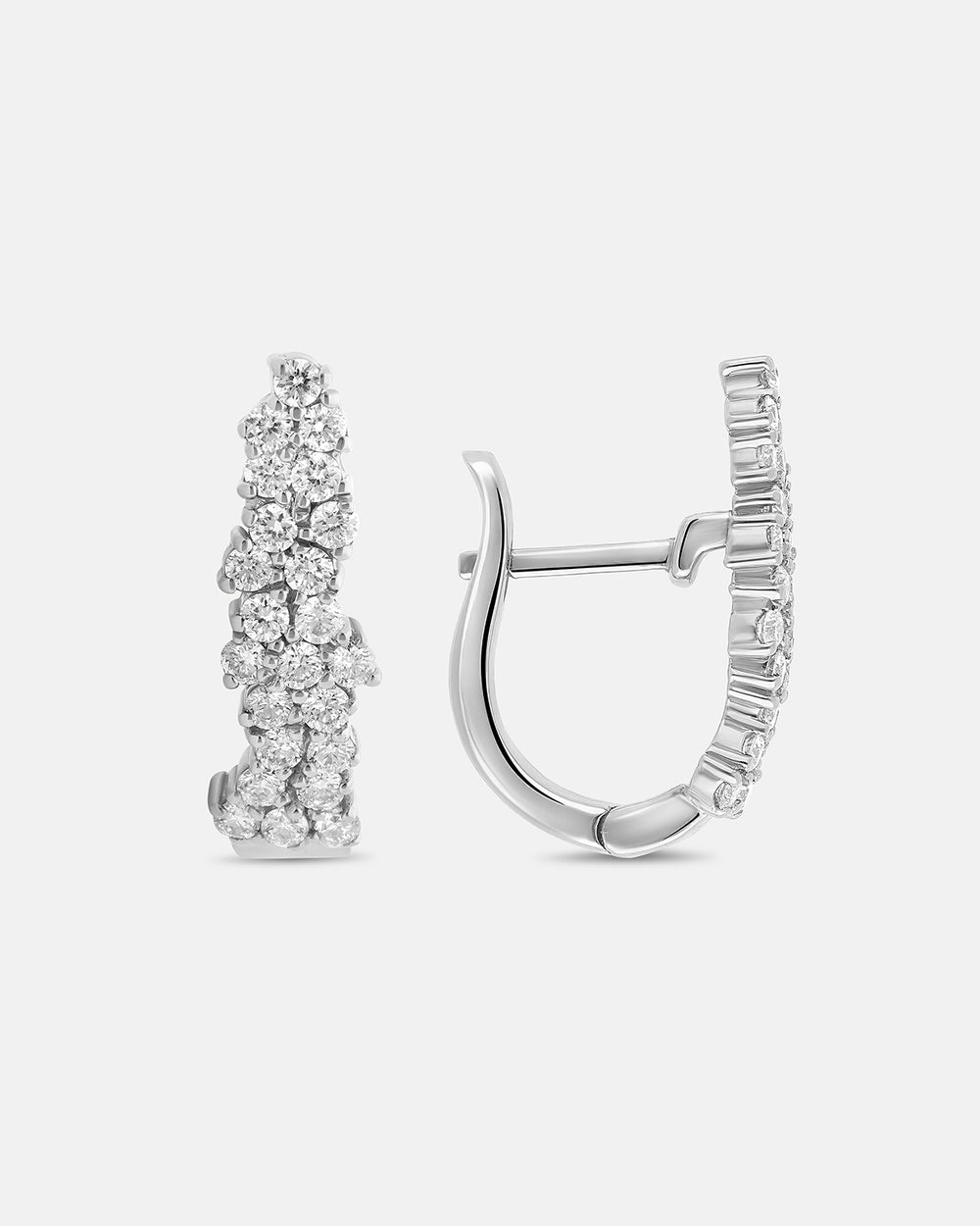 Quiet Intensity Extended Huggie Earrings in White Gold