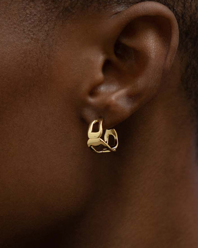 Voyage Mini Hoop Earrings In Gold Vermeil