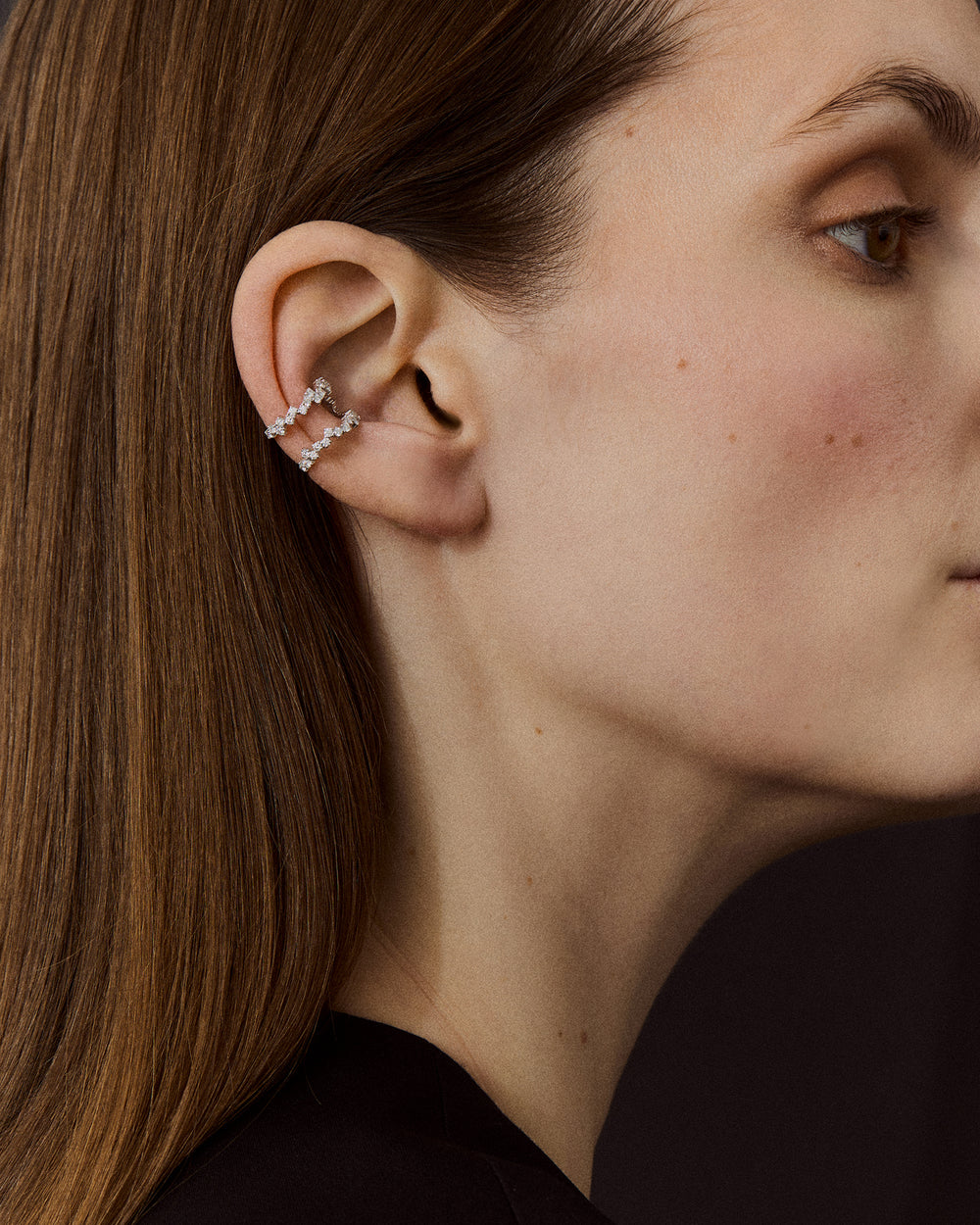 Groove Ear Cuff in White Gold