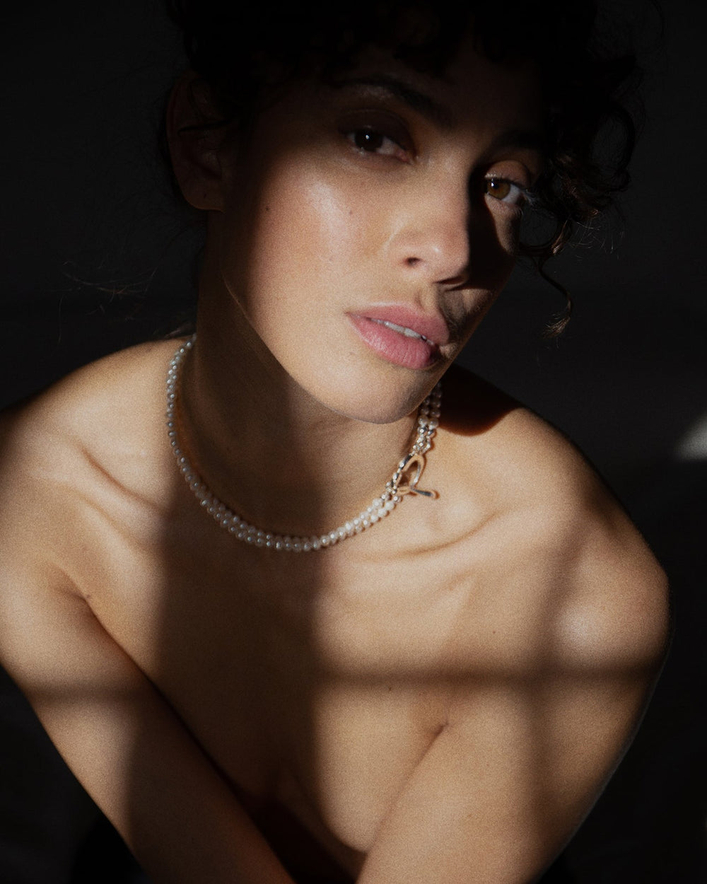 Collar Hope doble perlas blancas