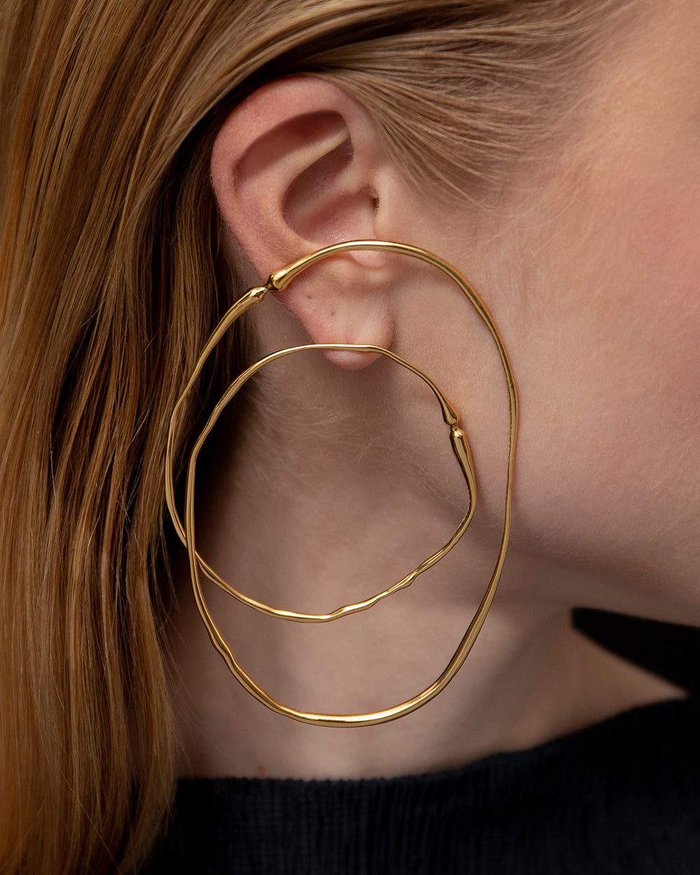 Hope Double Hoop Earrings Gold Plated