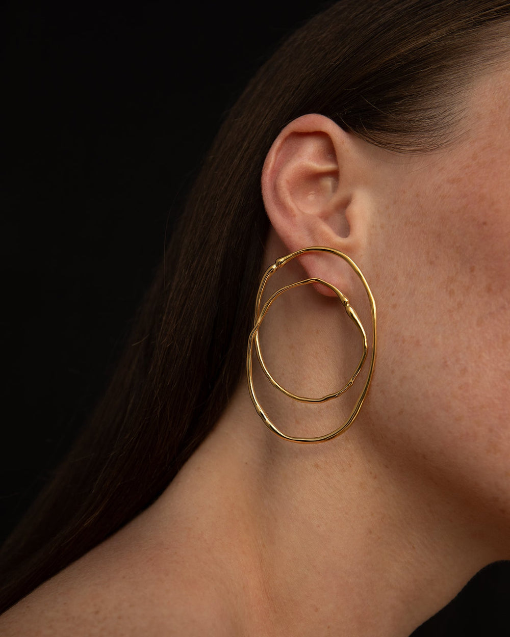 Hope Small Double Hoop Earrings In Gold Vermeil