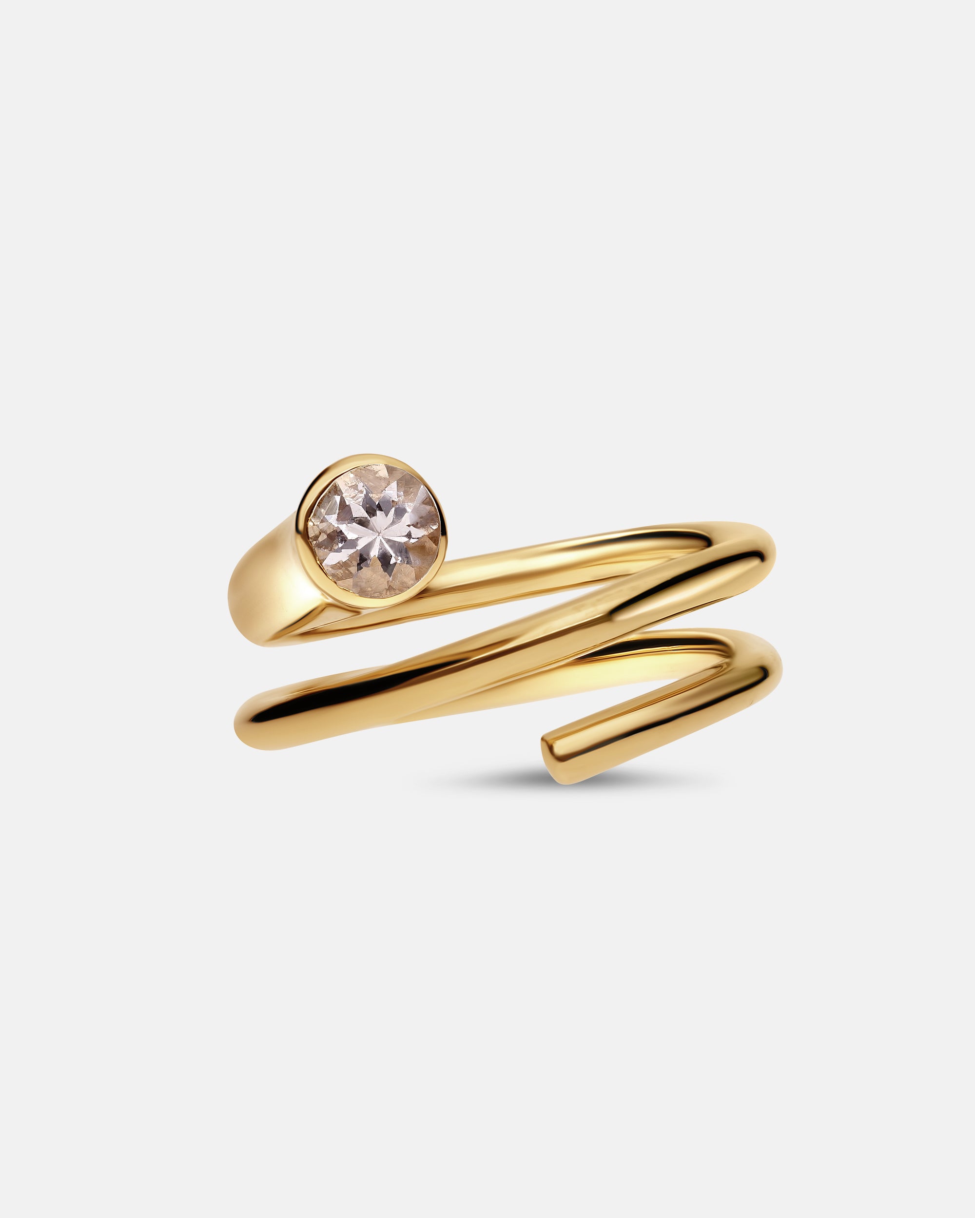 Bague Solitaire Vera en or 18 carats et morganite