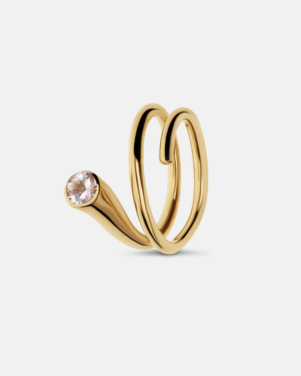 Vera Solitaire Ring in 18K Solid Gold, Morganite