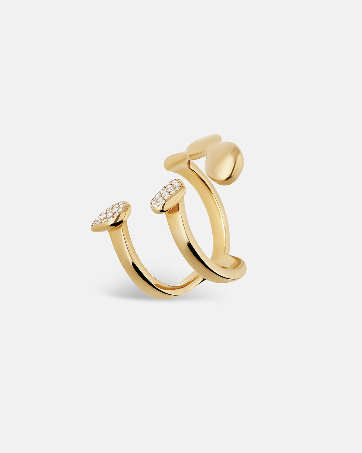 Bague Flux en or massif 18 carats avec diamants pavés