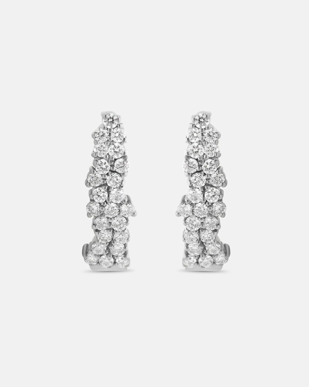 Quiet Intensity Extended Huggie Earrings in White Gold