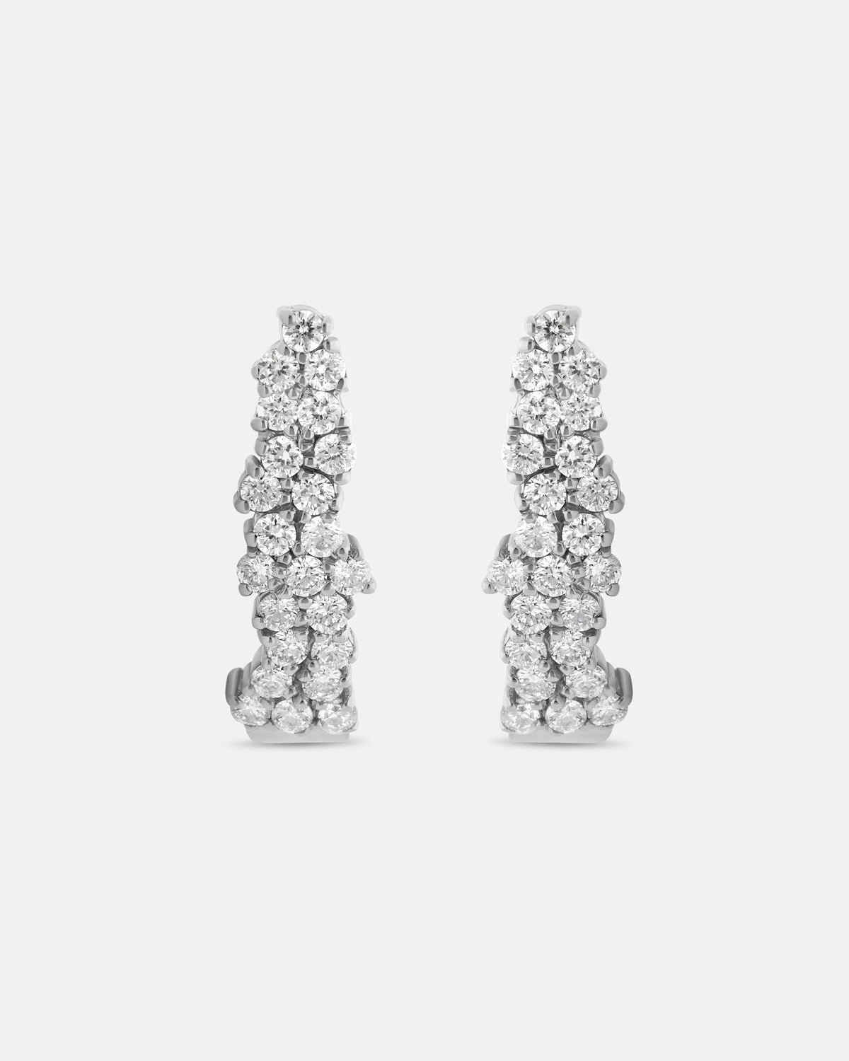 Quiet Intensity Extended Huggie Earrings in White Gold