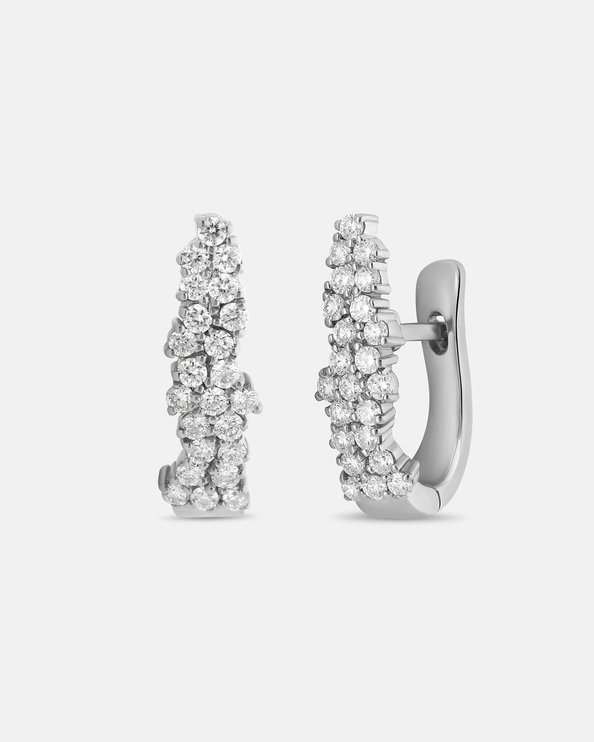 Quiet Intensity Extended Huggie Earrings in White Gold