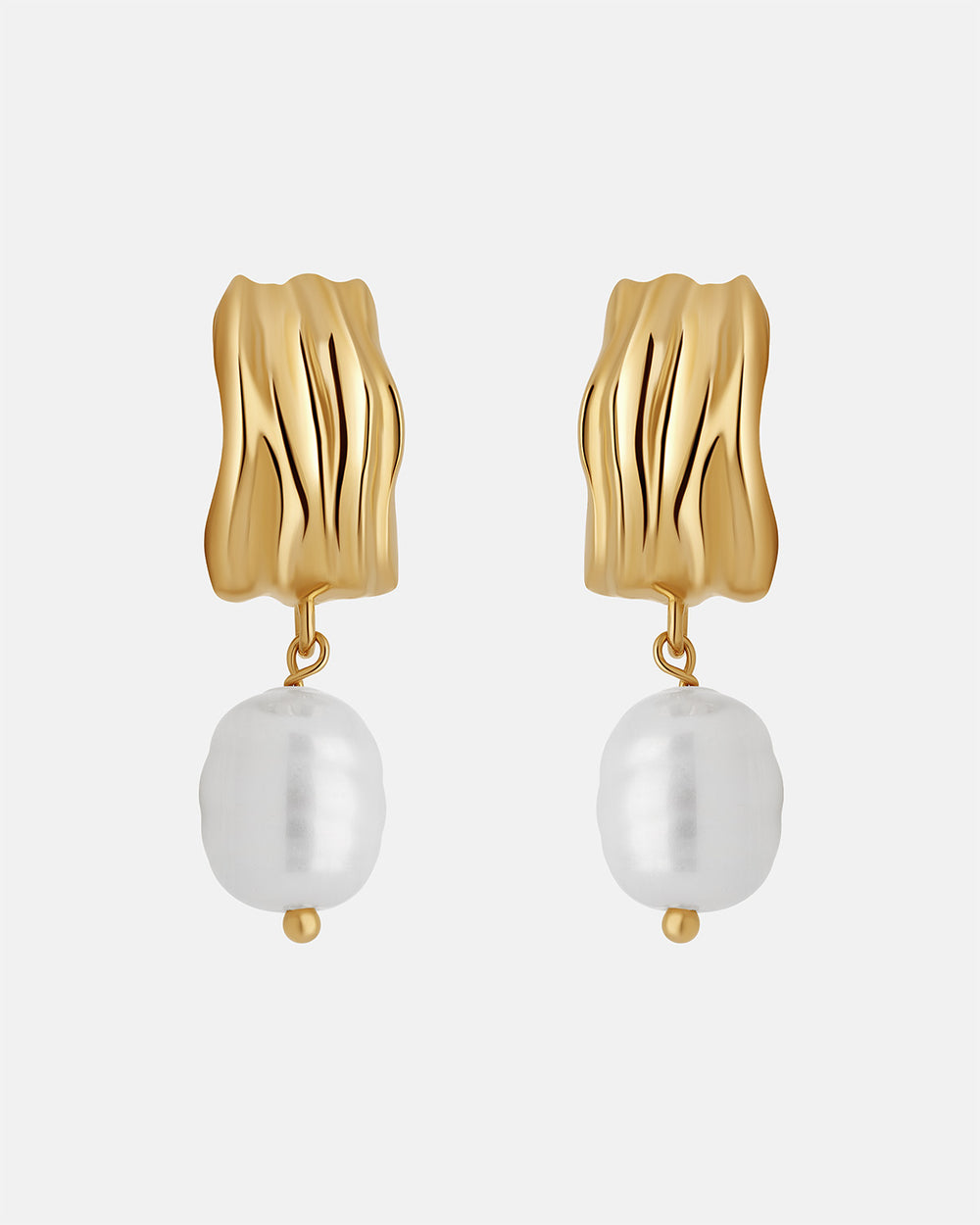 Aurora Pearl Drop Hoops in Gold Vermeil