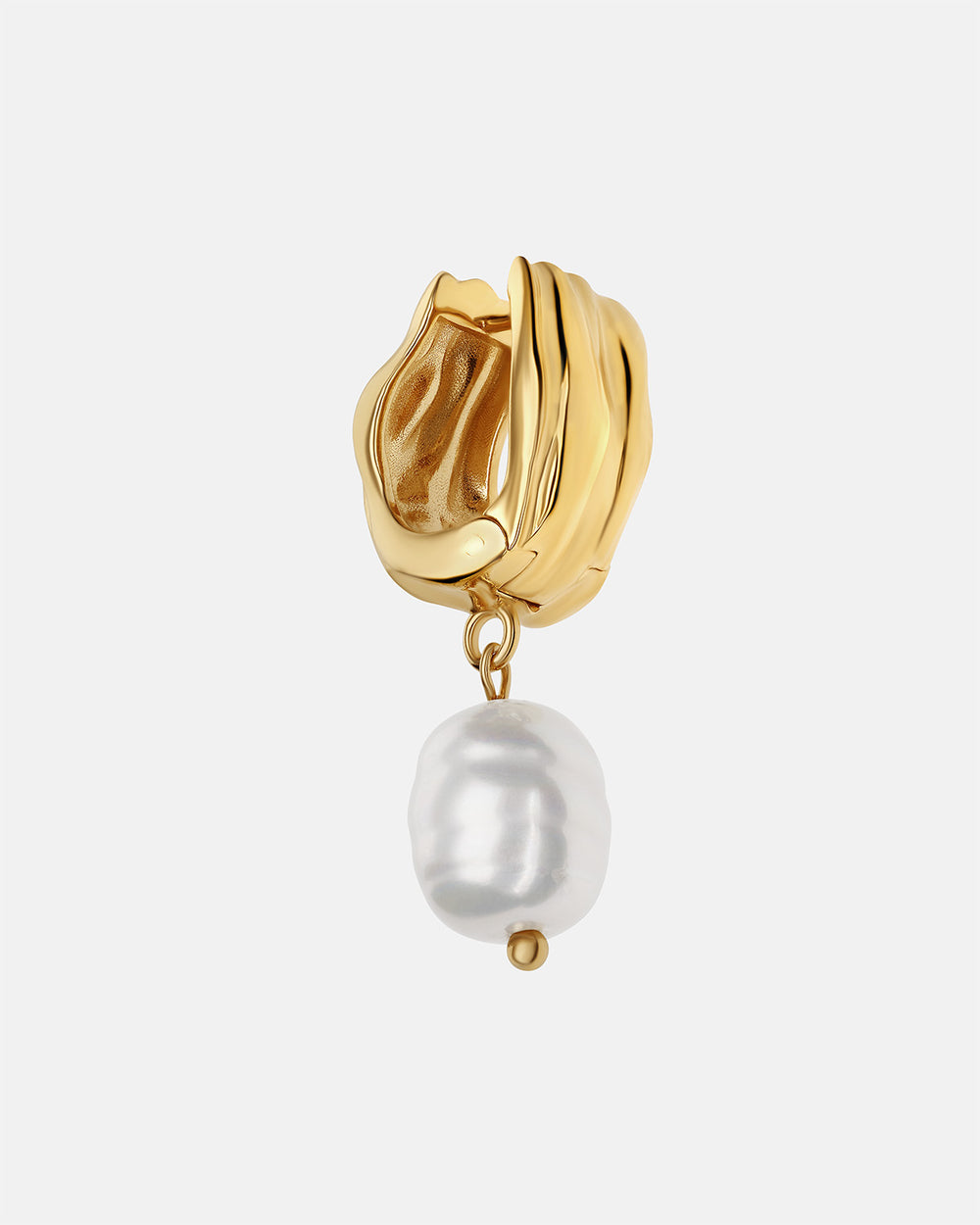Aurora Pearl Drop Hoops in Gold Vermeil