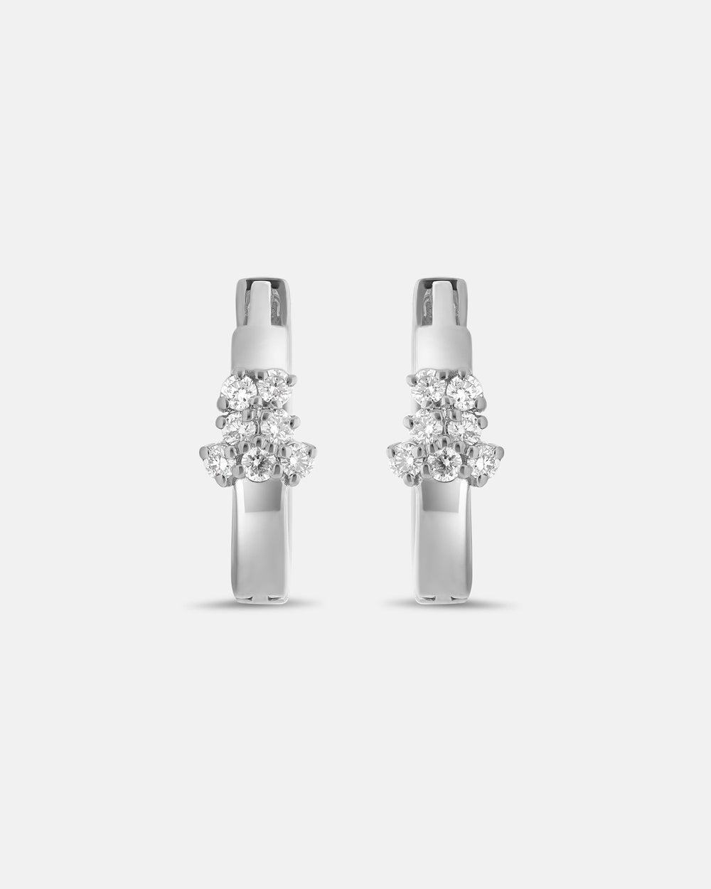 Lumen Accent Diamond Hoops in White Gold