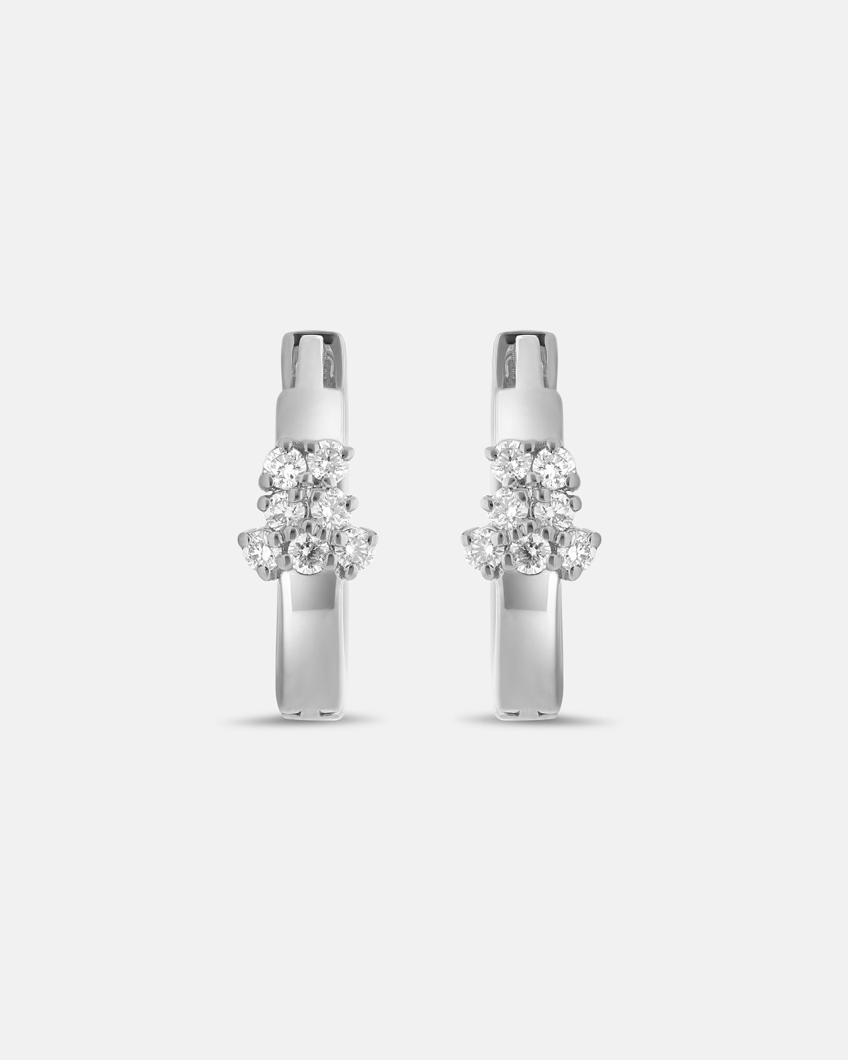 Lumen Accent Diamond Hoops in White Gold
