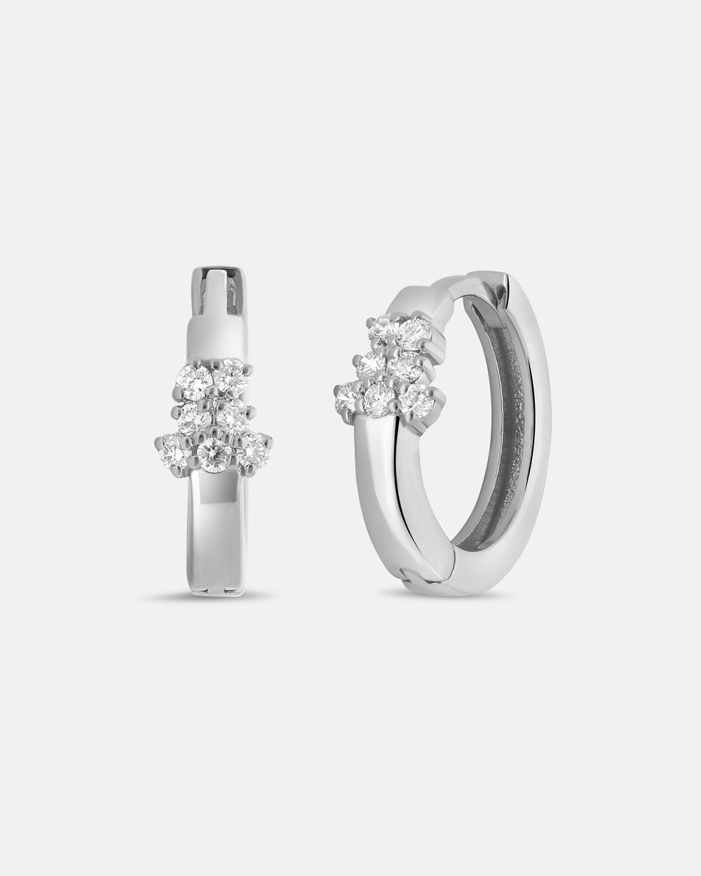 Lumen Accent Diamond Hoops in White Gold
