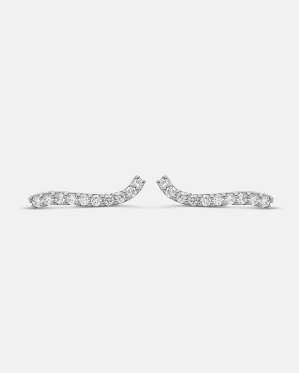 Graceful Fluidity Petite Earrings in White Gold