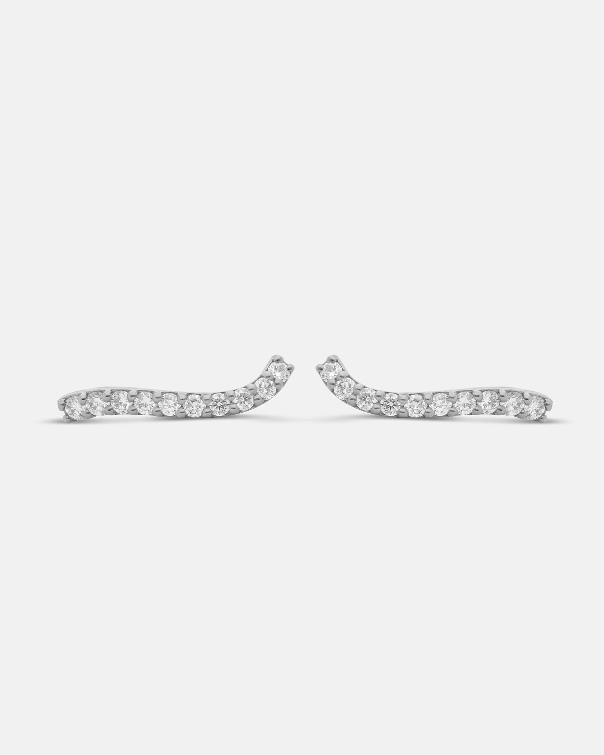 Graceful Fluidity Petite Earrings in White Gold