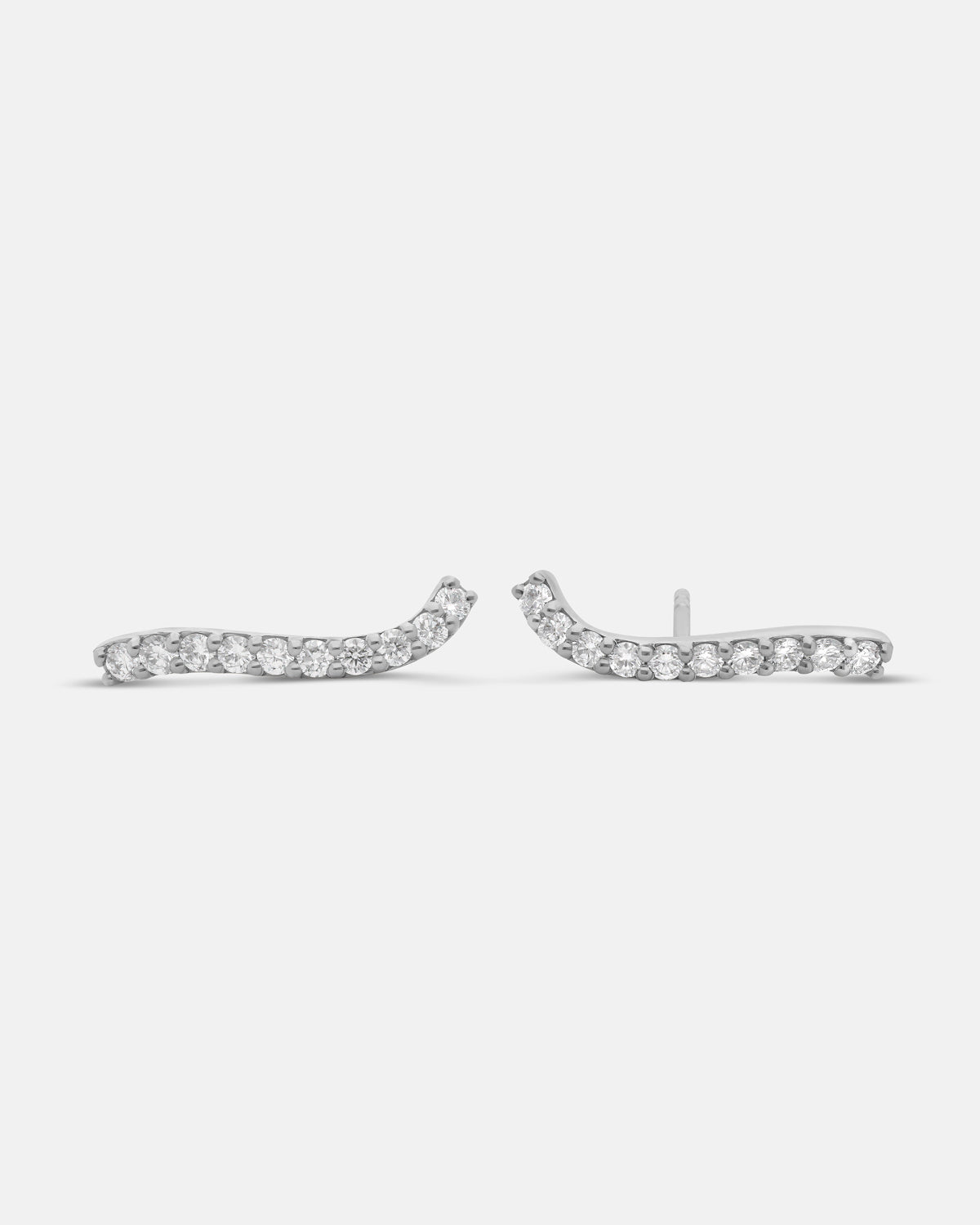 Graceful Fluidity Petite Earrings in White Gold