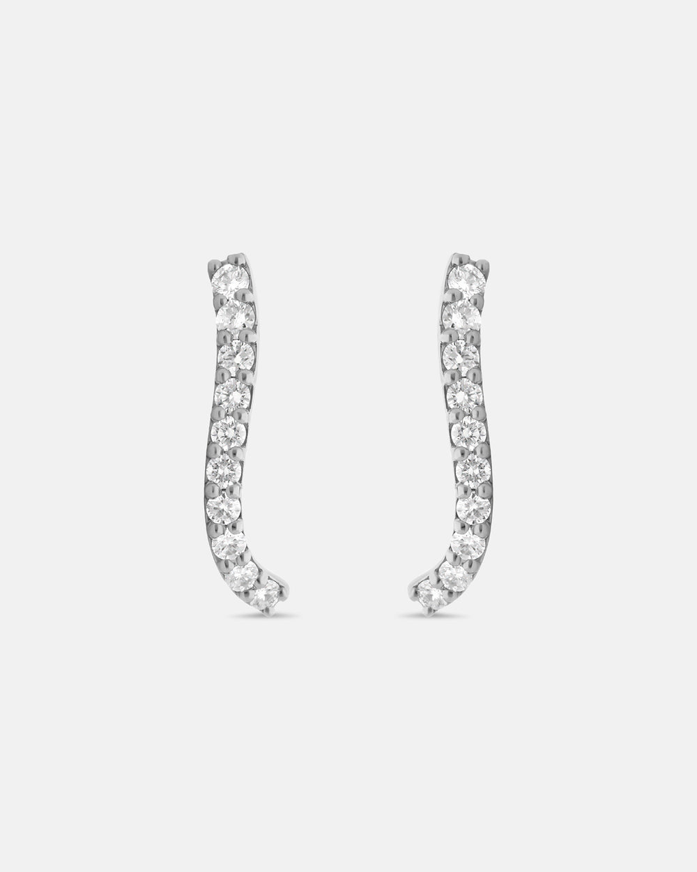 Graceful Fluidity Petite Earrings in White Gold