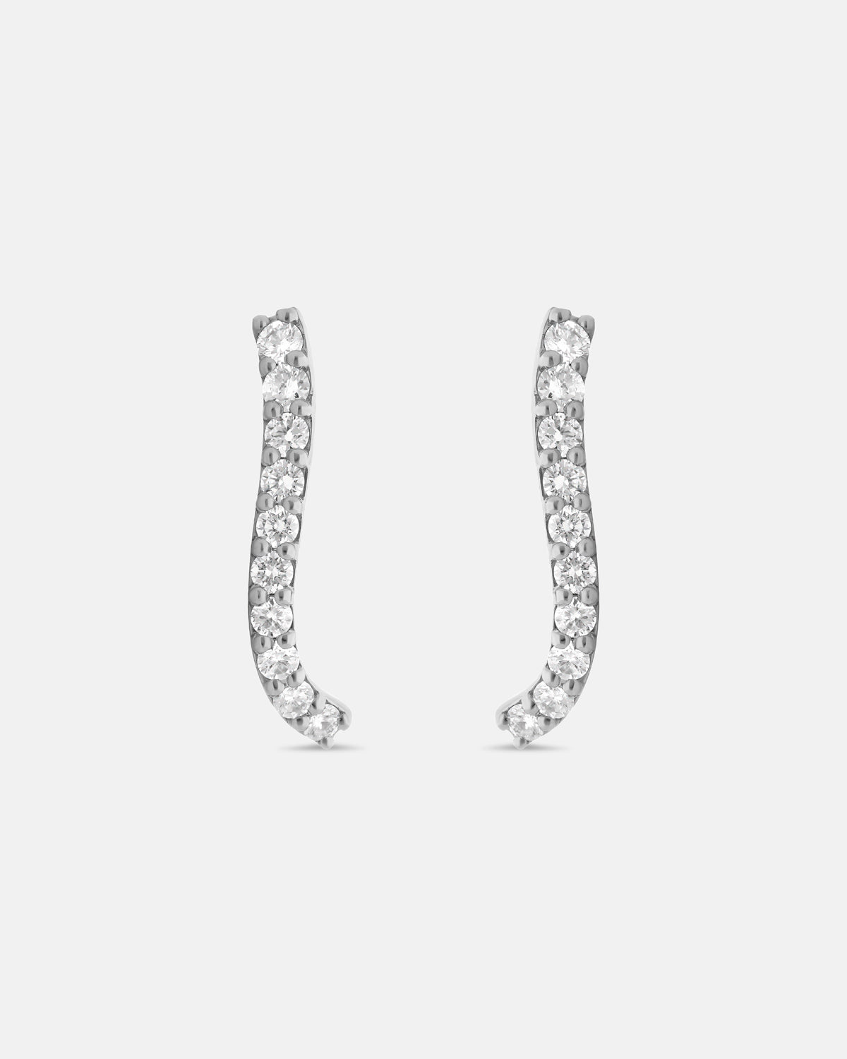 Graceful Fluidity Petite Earrings in White Gold