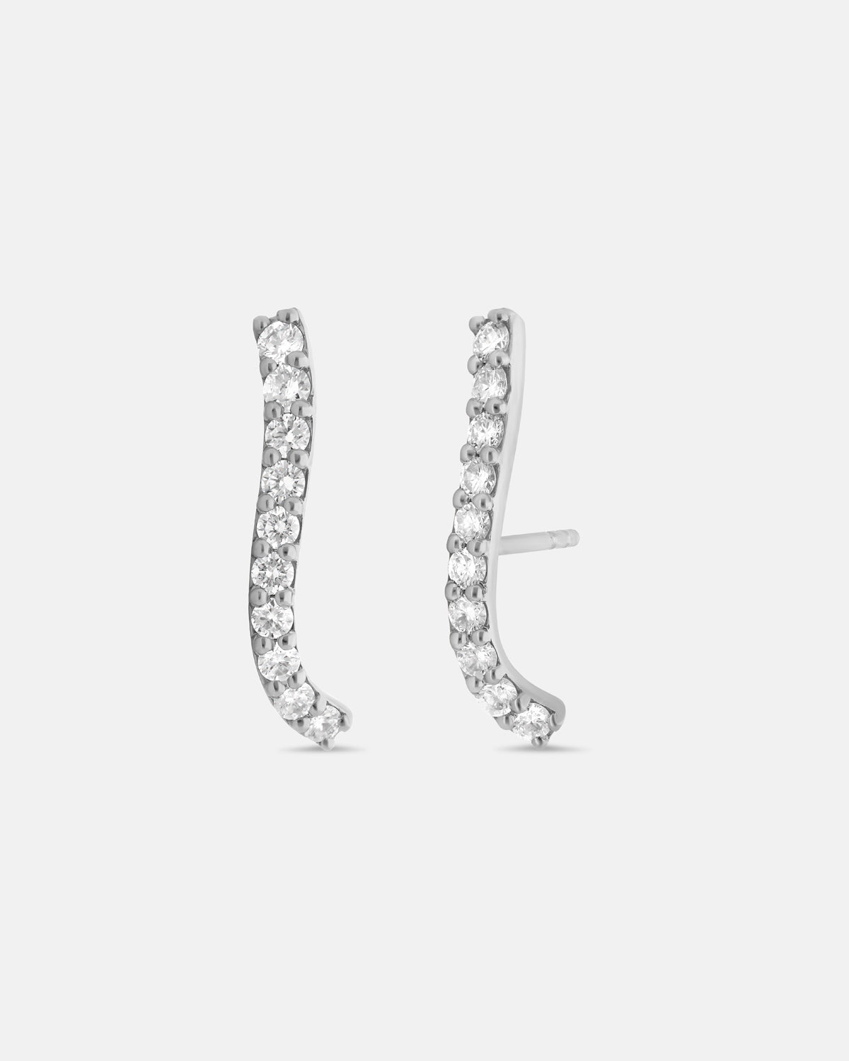 Graceful Fluidity Petite Earrings in White Gold