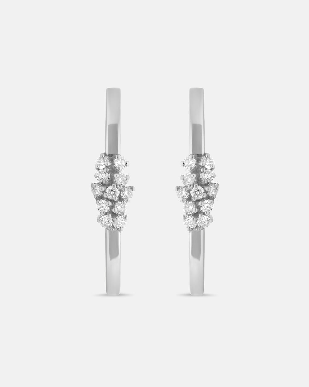Lyra Huggie Earrings in White Gold