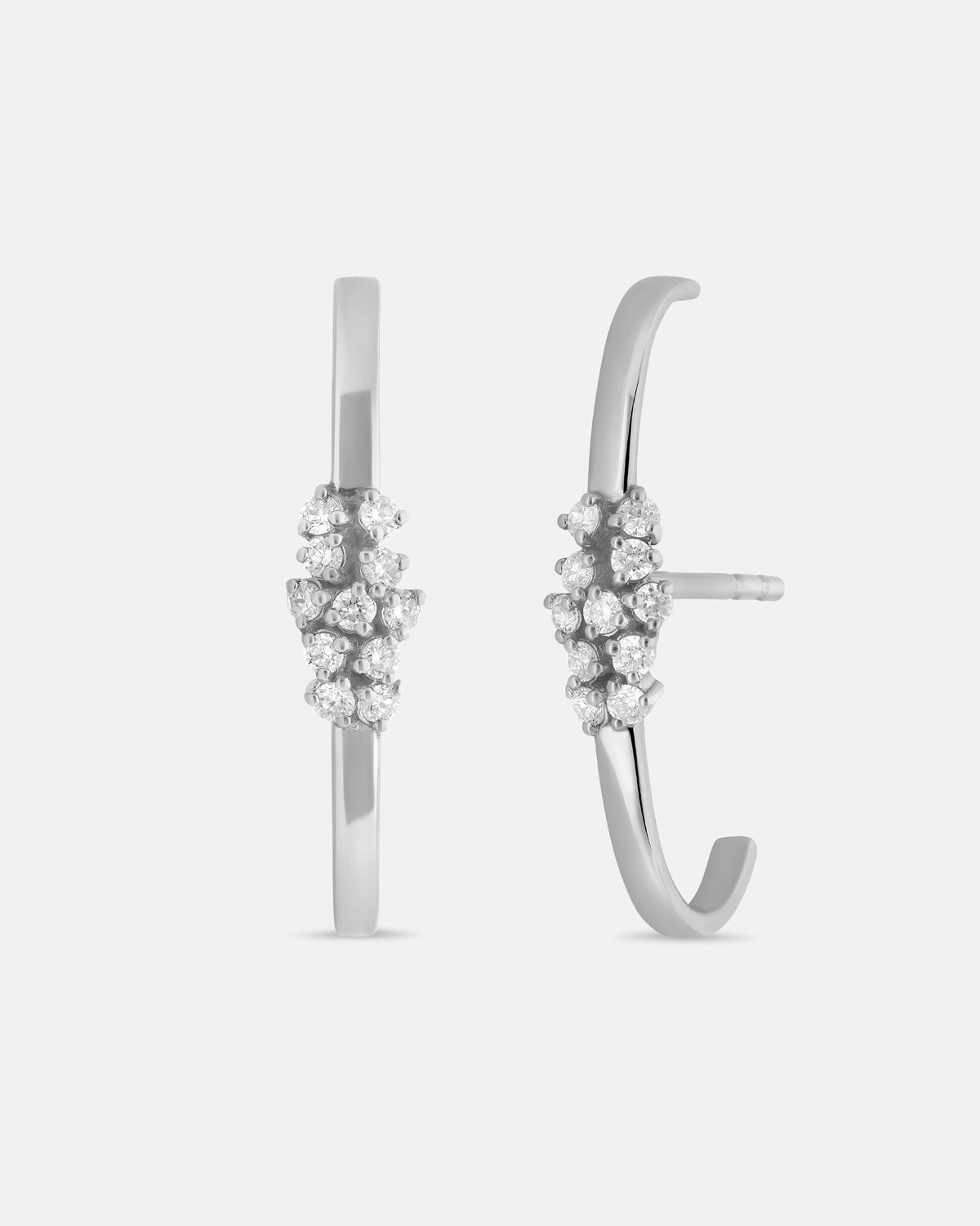 Boucles d’Oreilles Huggie Lyra en Or Blanc