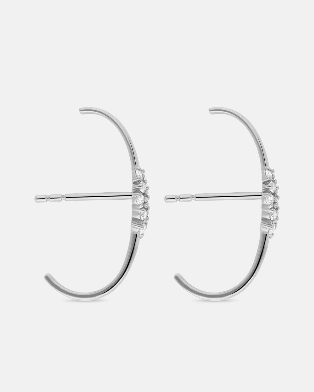 Lyra Huggie Earrings in White Gold