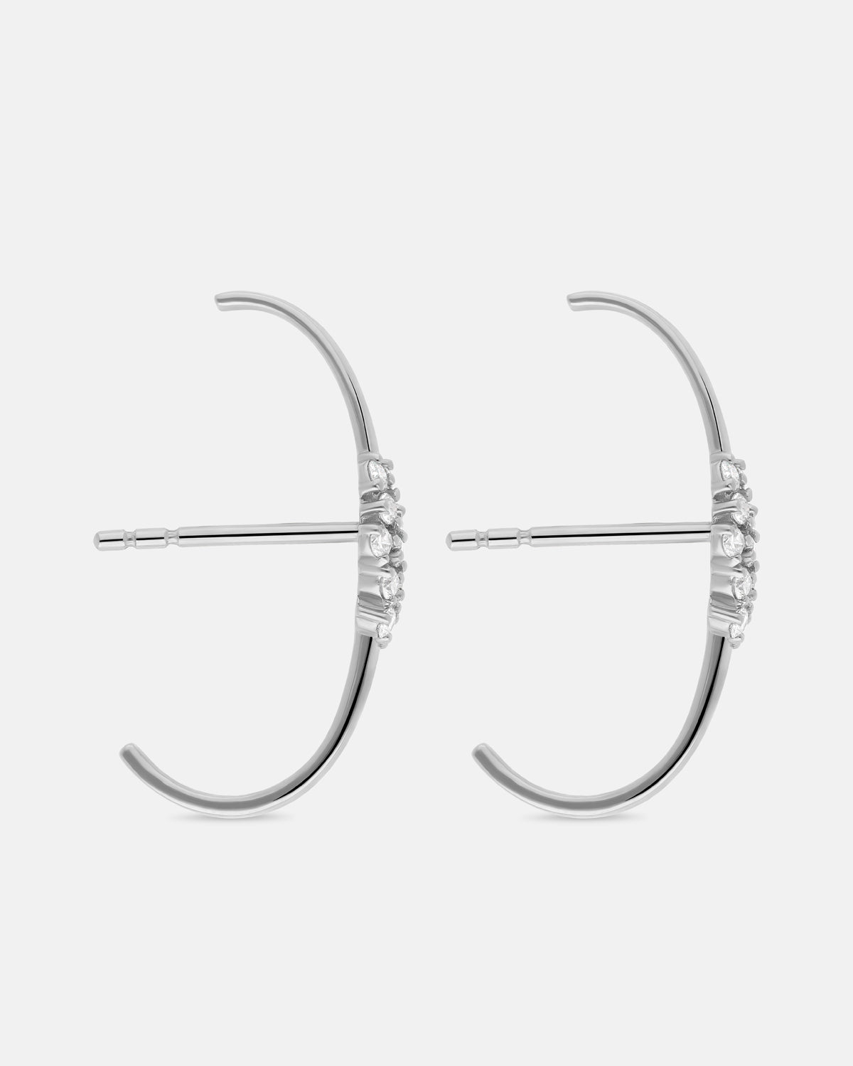 Boucles d’Oreilles Huggie Lyra en Or Blanc