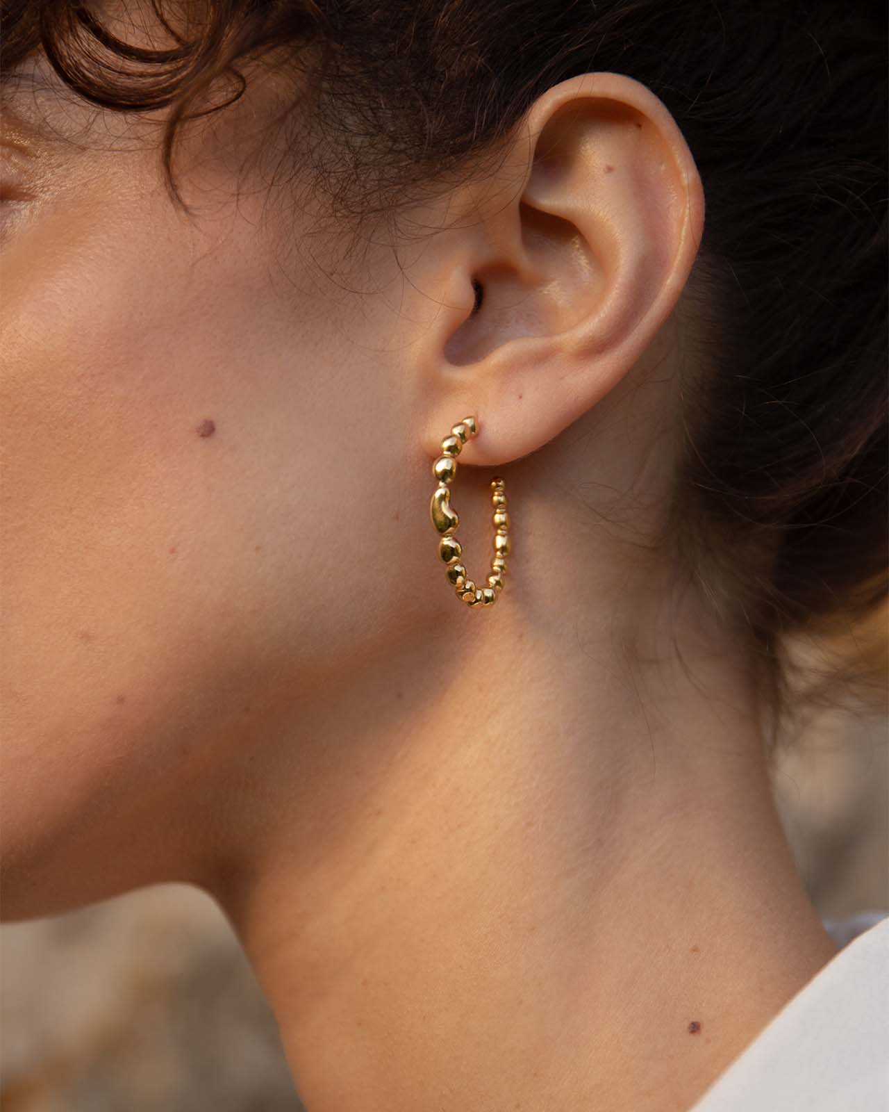 Memories Hoop Earrings In Gold Vermeil