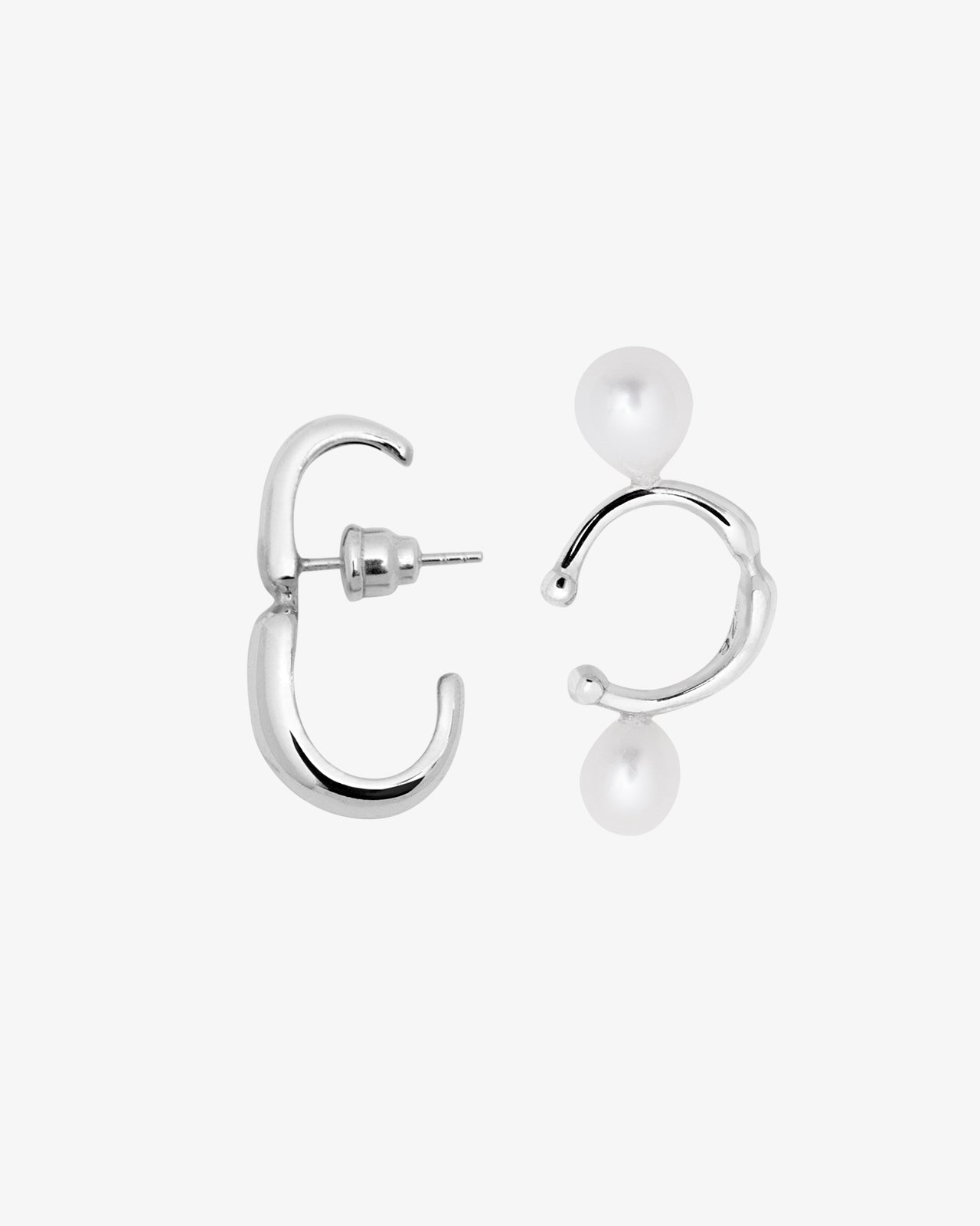 Hope Huggie Earring And Hope Pearl Ear Cuff Set