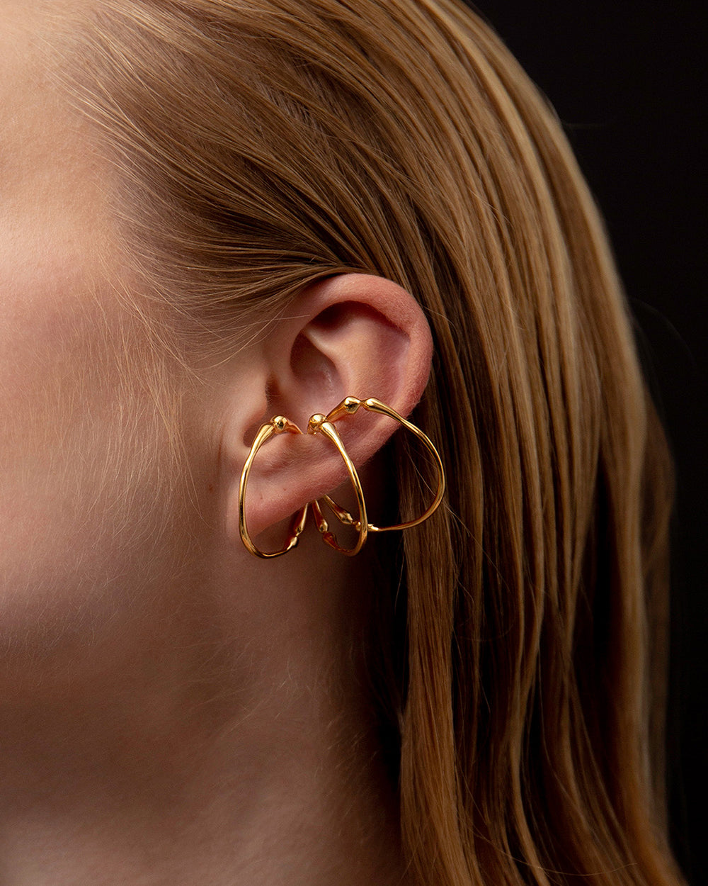 Hope Triple Hoop Ear Cuff In Gold Vermeil – Mara Paris