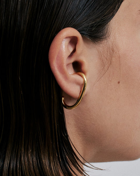 【Miansai】Quad Quartz Huggie Earring,Gold Vermeil Quad Quartz Huggie Earrings, Gold Vermeil | Women's Earrings