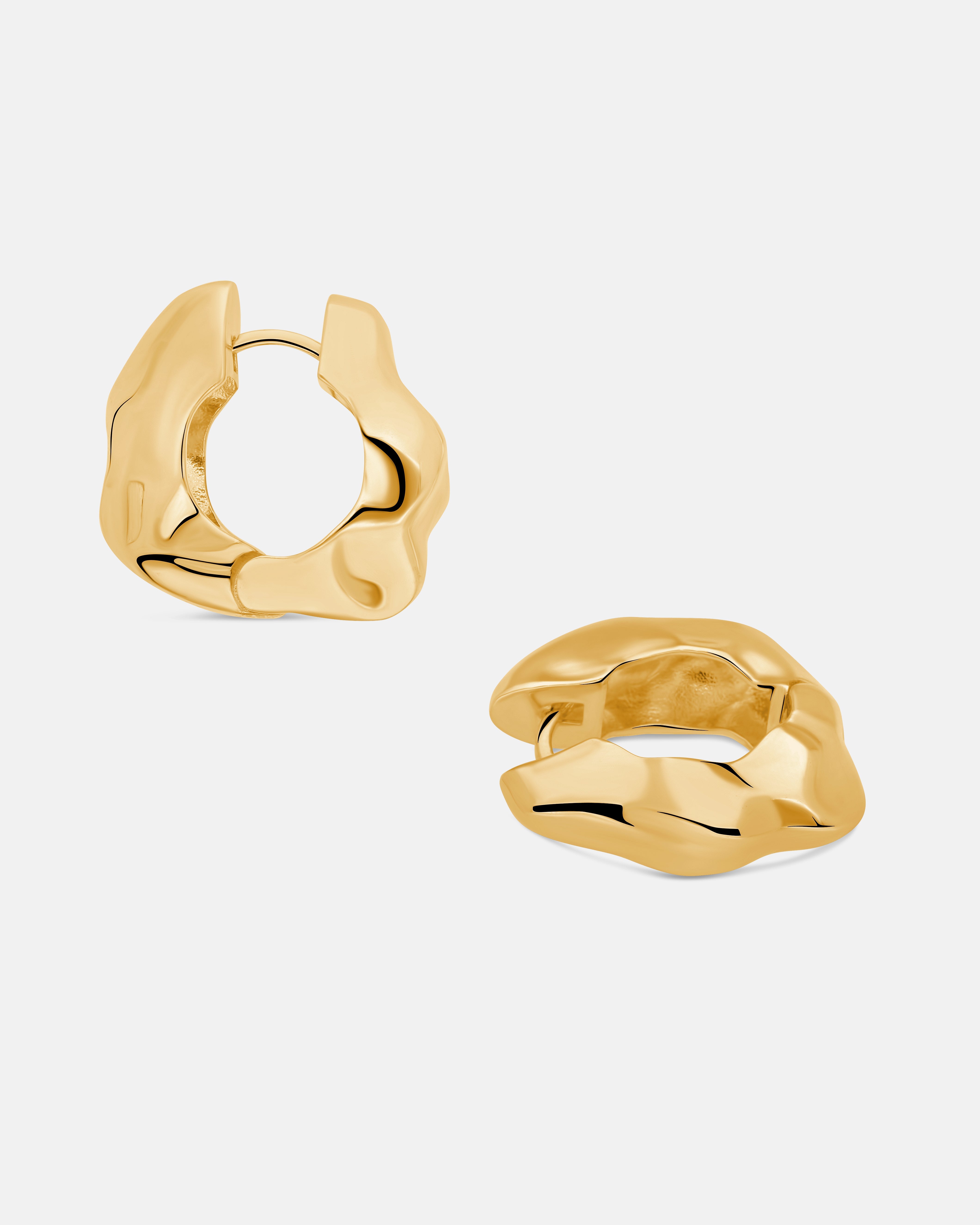 Lunar Large Hinged Earrings In 18 K Gold Vermeil – Mara Paris