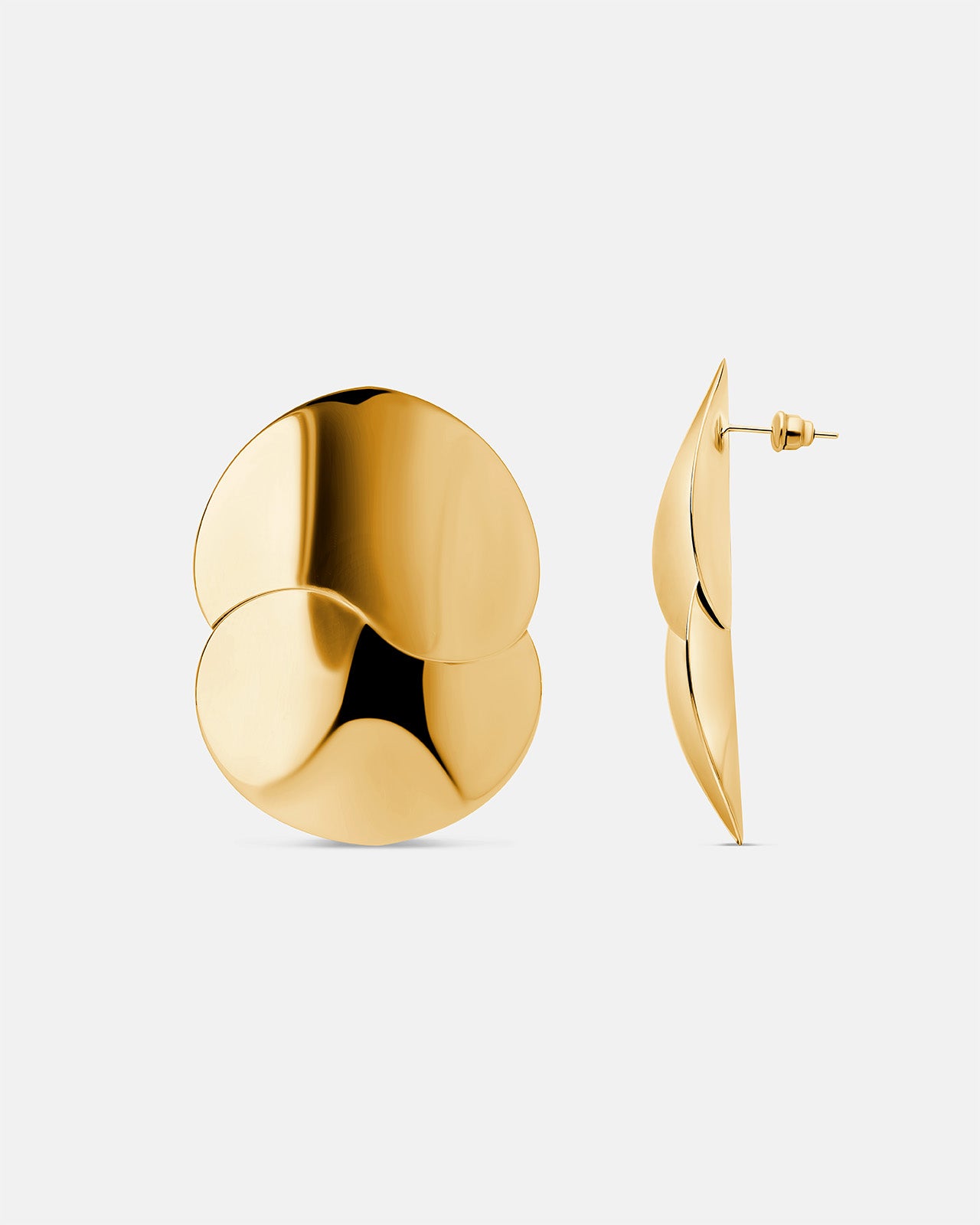 Eucalyptus Earrings, Gold Plated