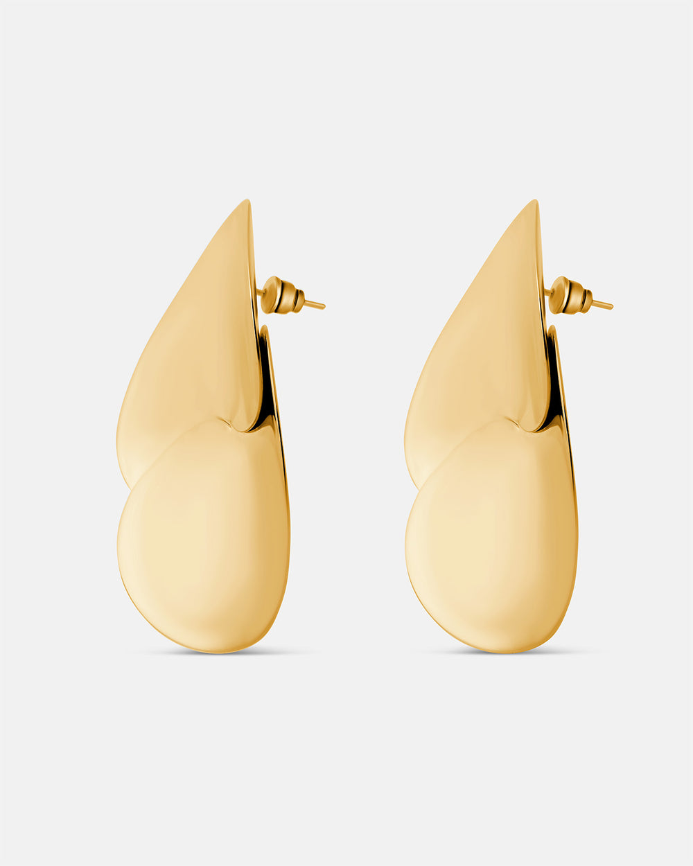 Eucalyptus Earrings, Gold Plated