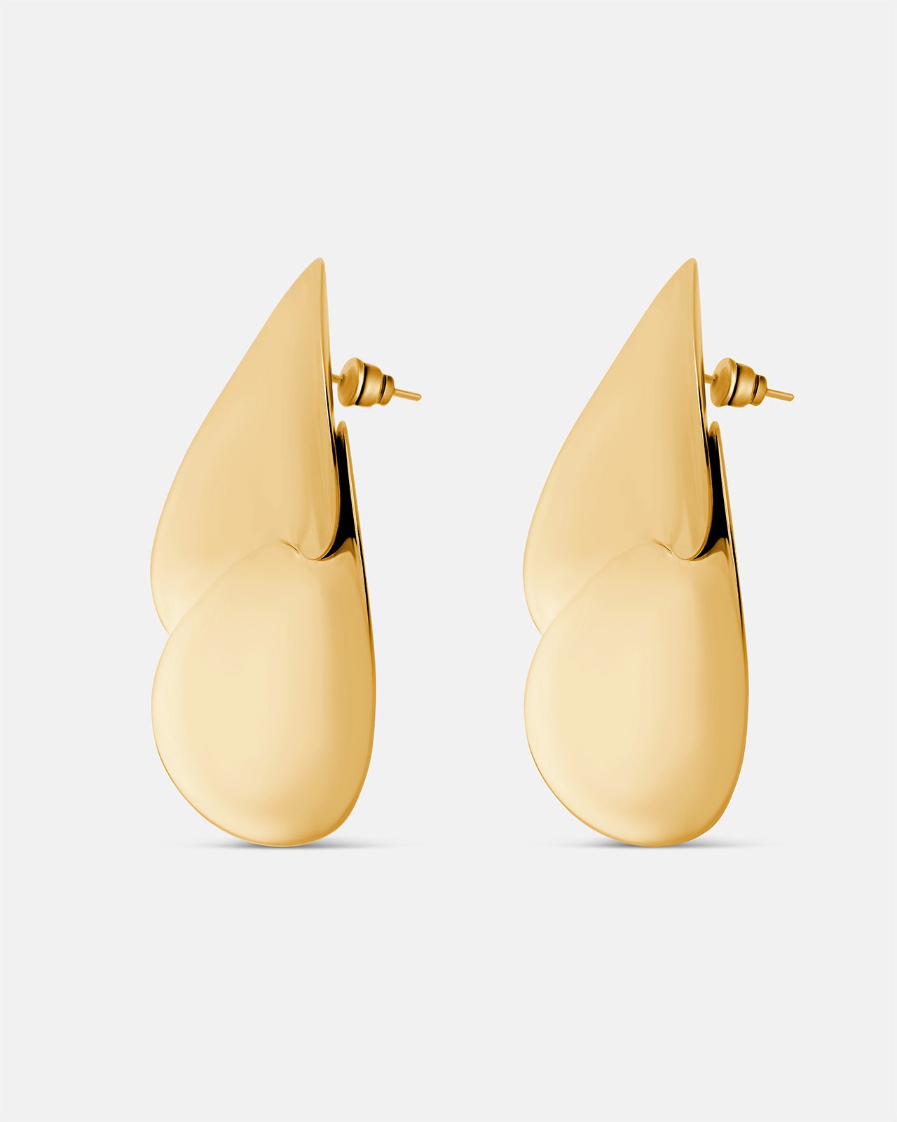 Eucalyptus Earrings, Gold Plated