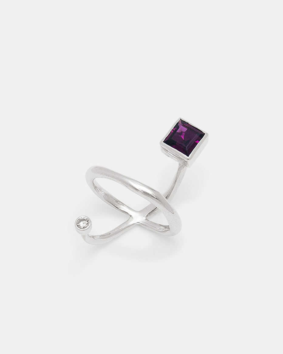 Bague Mies avec Rhodolite