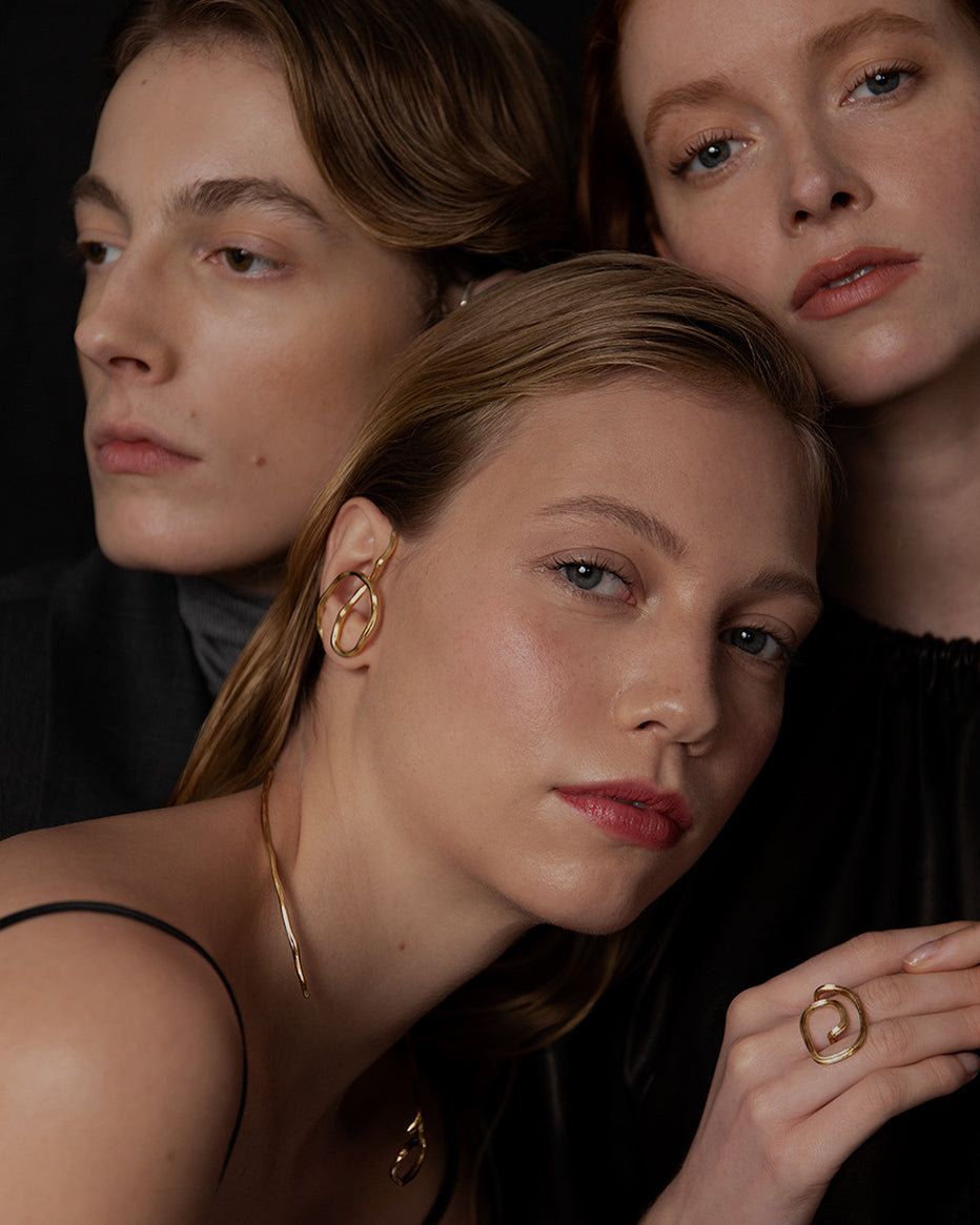 Pendientes Aino en vermeil