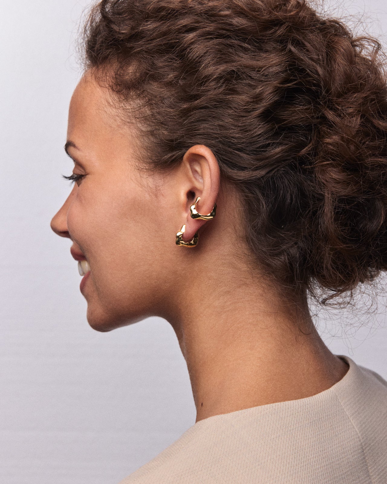 Lunar Ear Cuff In Gold Vermeil