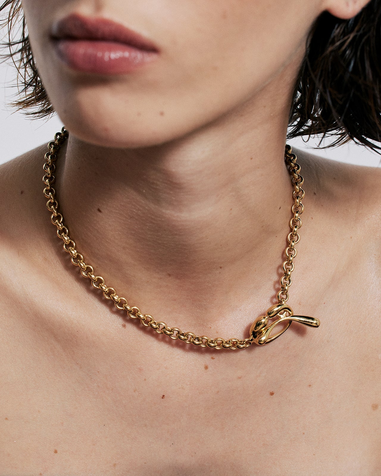 Hope Single Toggle Necklace In Gold Vermeil