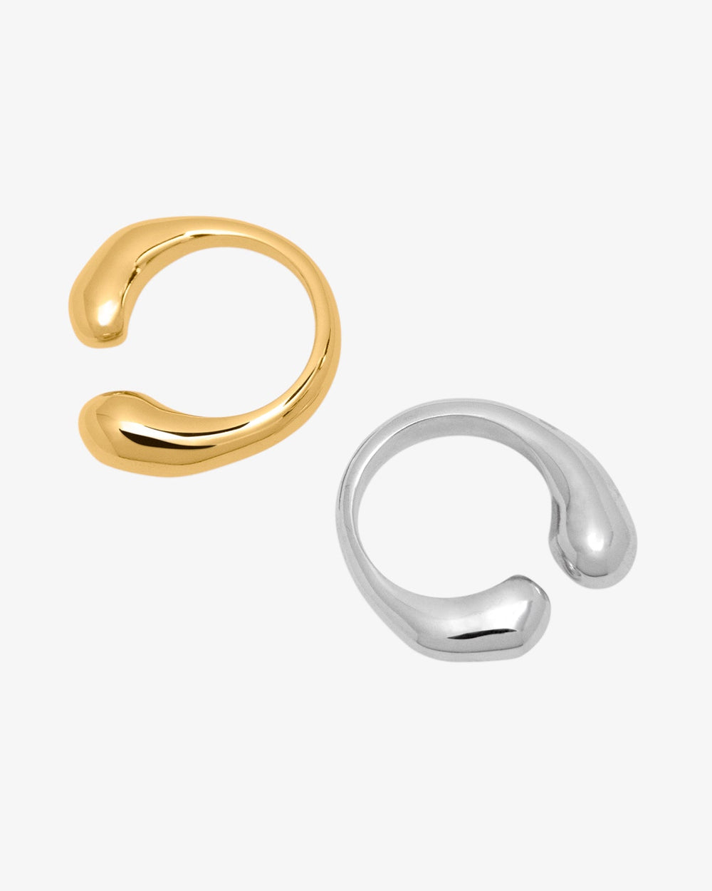 Hope Open Rings Silver, Gold Vermeil Set