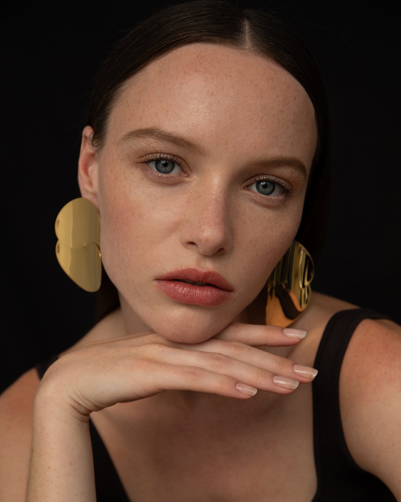 Eucalyptus Earrings, Gold Plated