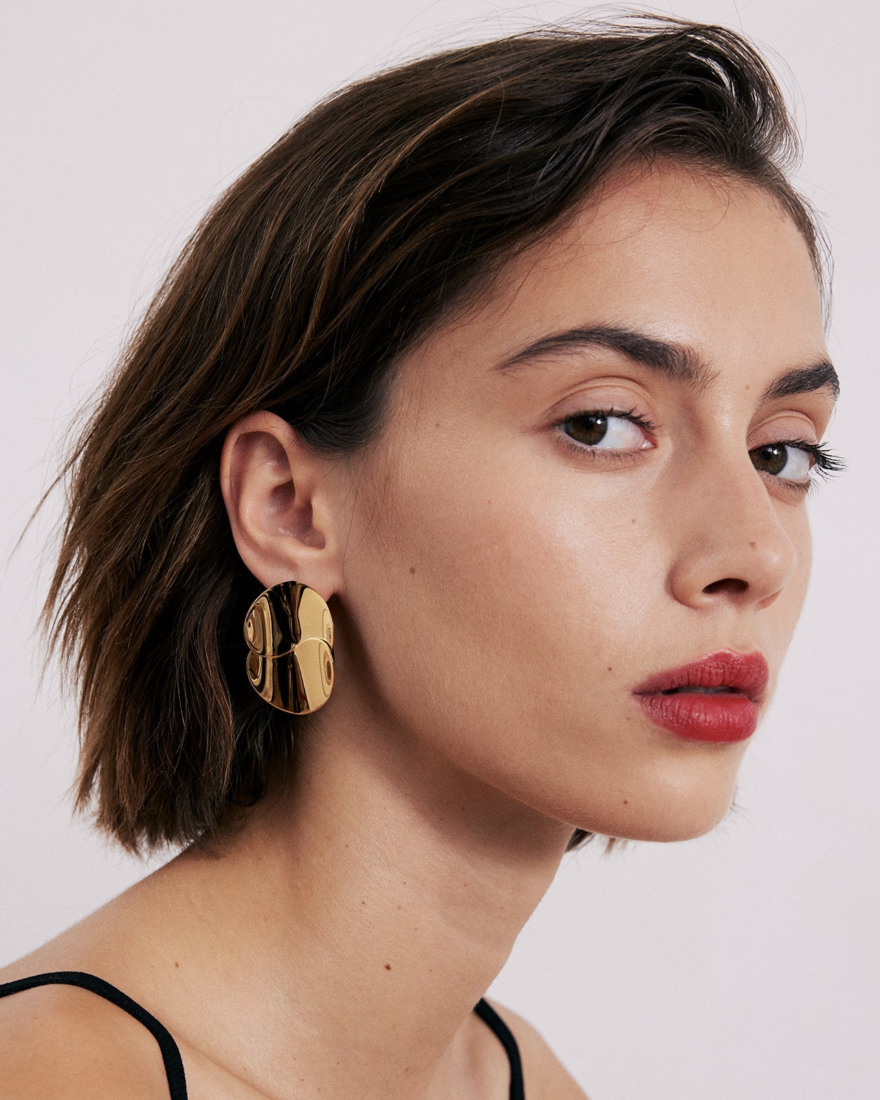 Small Eucalyptus Earrings In Gold Vermeil