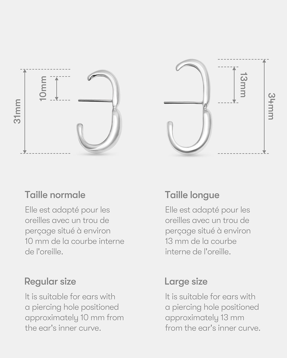 Pendientes Hope Huggie largos
