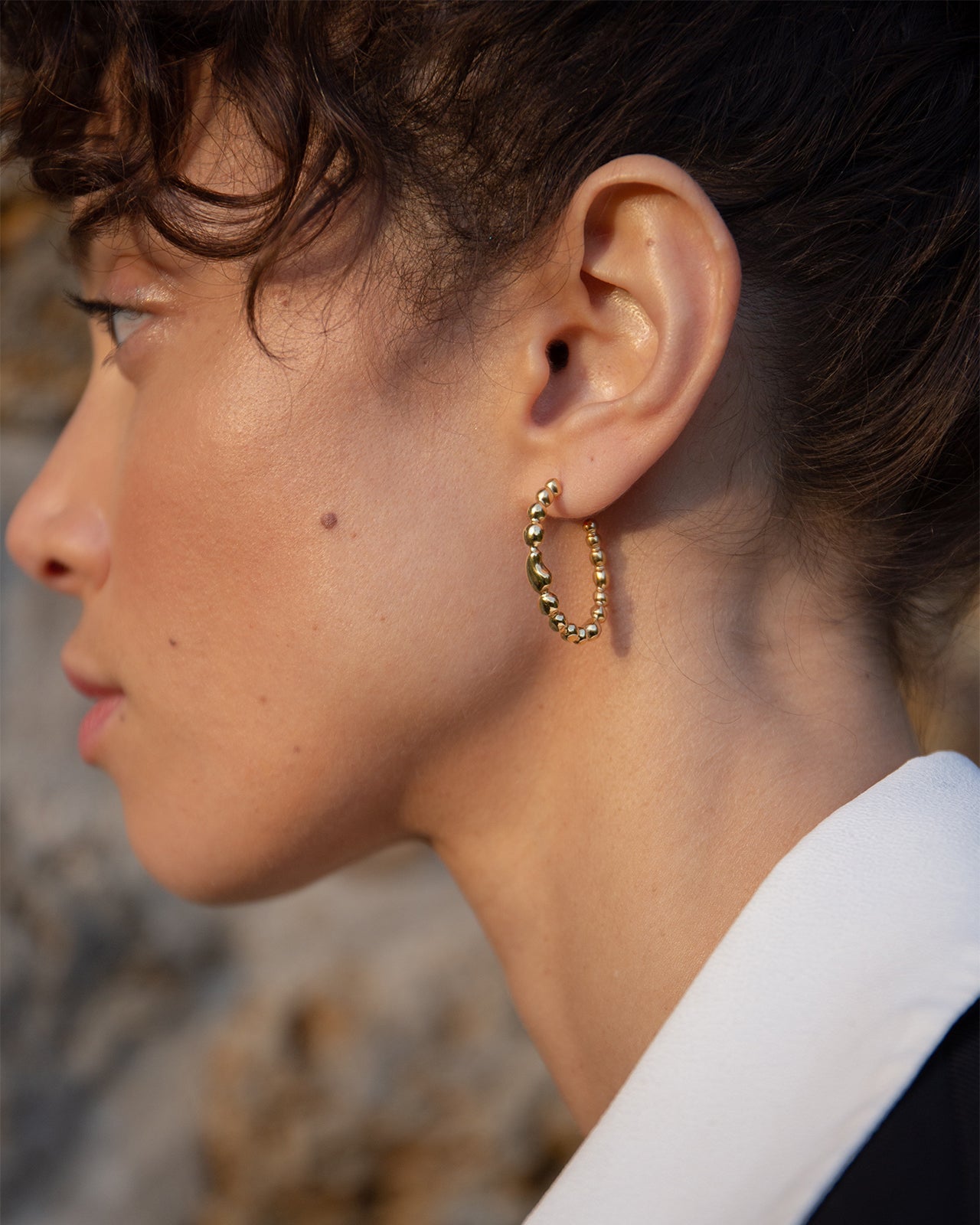 Memories Hoop Earrings In Gold Vermeil