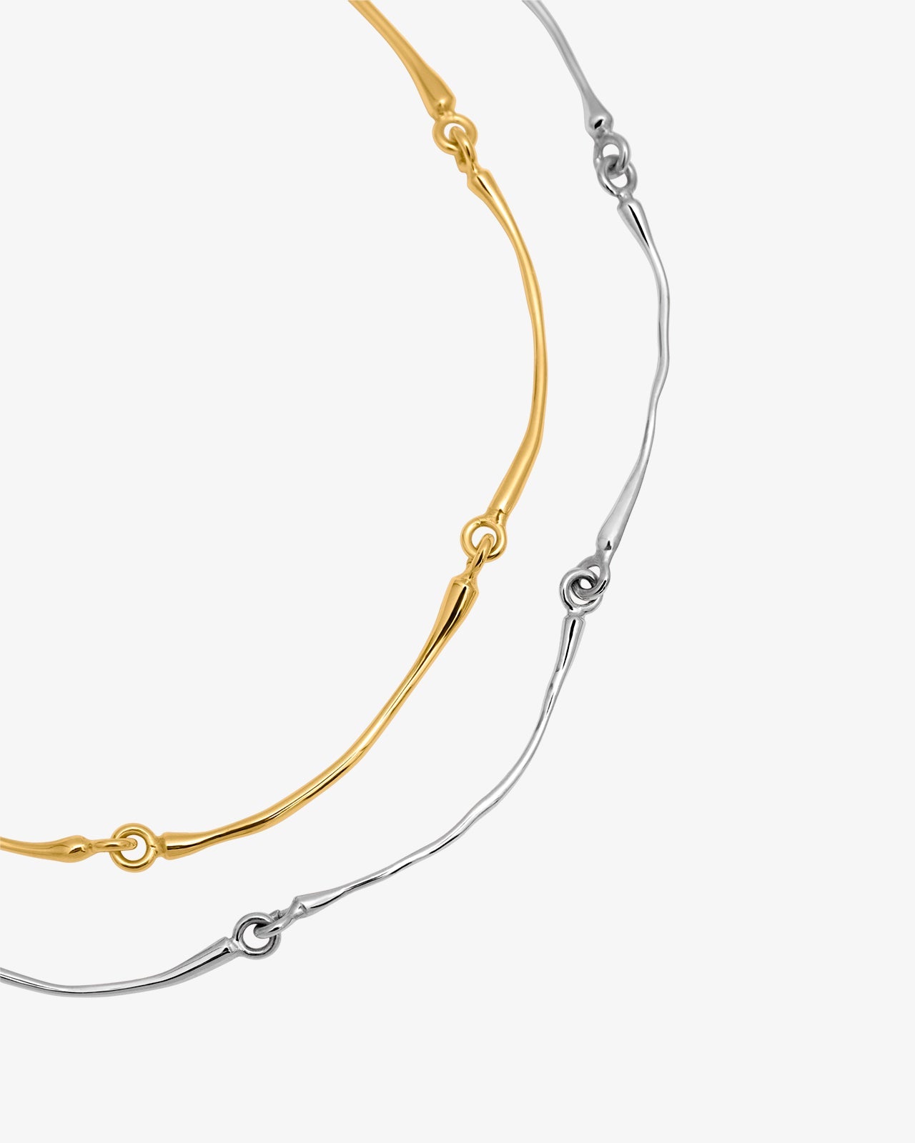 Hope Articulated Choker Necklace Silver, Gold Vermeil Set